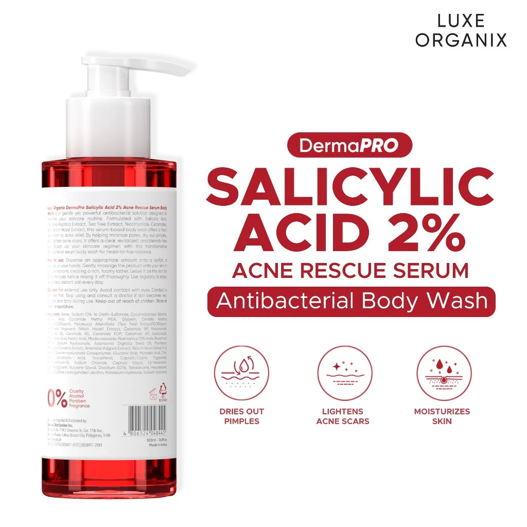 LUXE ORGANIX Acne Rescue Serum Body Wash 500ml