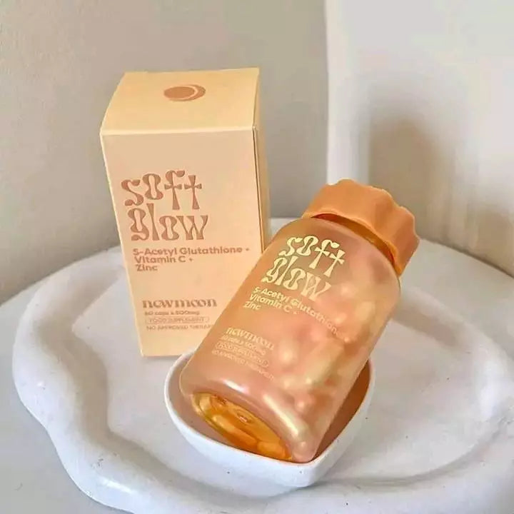 New Moon Soft Glow S-Acetyl Glutathione Vitamin C Zinc 500mg 60Capsules
