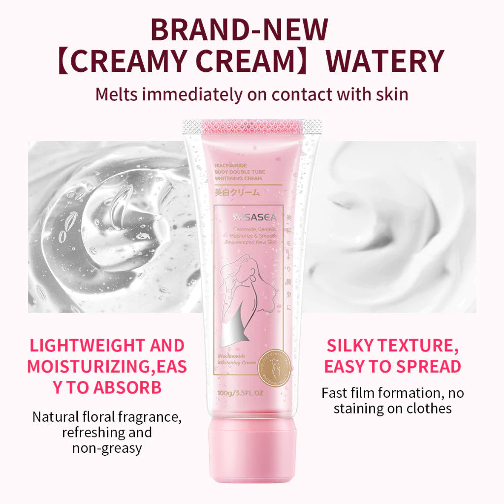 AISASEA Niacinamide Double Tube Whitening Body Lotion 100g | Instant Brightening Cream