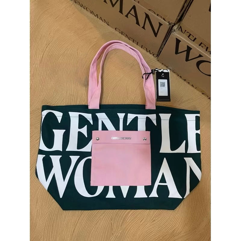 GENTLEWOMAN  Painted Wall Tote Bag from Thailand Canvas Shoulder Bag for Travel Should and Fashion Bag