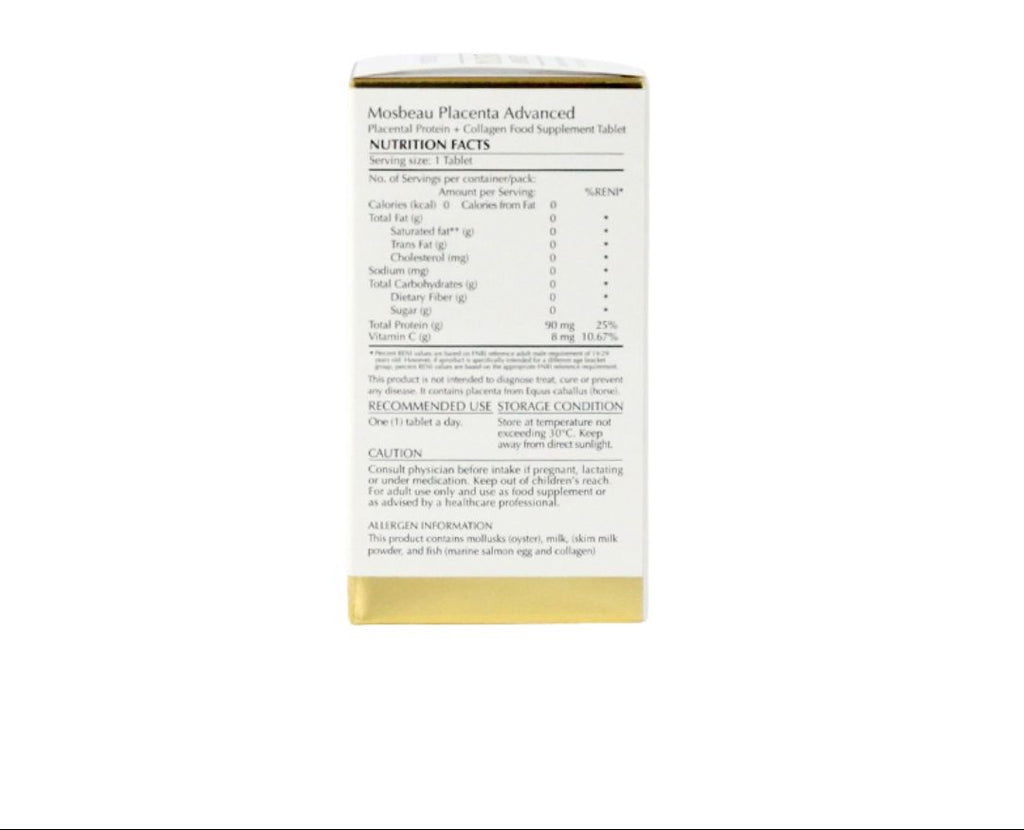 MOSBEAU PLACENTA ADVANCED SUPPLEMENT 60 Tablets / 650mg