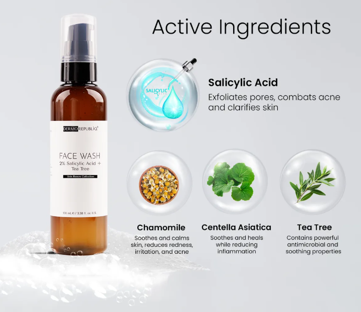 Dermorepubliq Skin Renew 2% Salicylic Acid + Tea Tree Face Wash