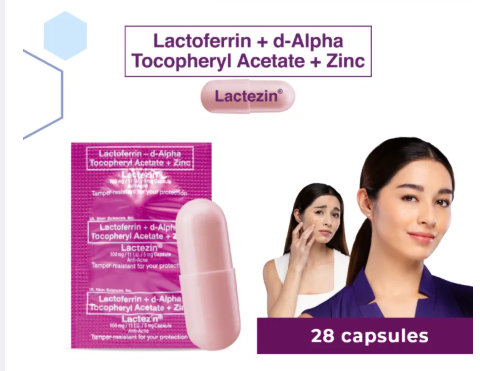 LACTEZIN Lactoferrin + d-Alpha, Tocopheryl Acetate + Zinc 100mg/ 11 I.U./ 5mg 8 Capsules