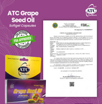 ATC Grape Seed oil 500mg x 30's Capsules Whitening Anti-sugar Antioxidant Skin Health Beauty Sunscreen