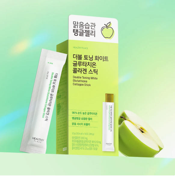 HEALTHY PLACE Double Toning White Glutathione Collagen Stick 14 Sticks (14-day supply)
