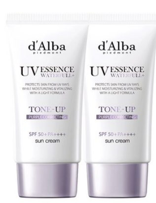 d’Alba Waterfull Tone-Up Sunscreen Purple SPF50+ PA++++ 50ml × 2pcs