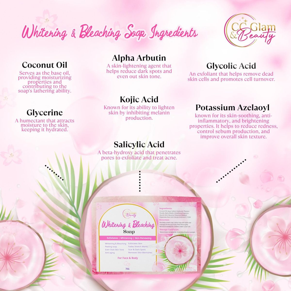 Whitening & Bleaching Soap by CC Glam Beauty 3 for 10,000 won