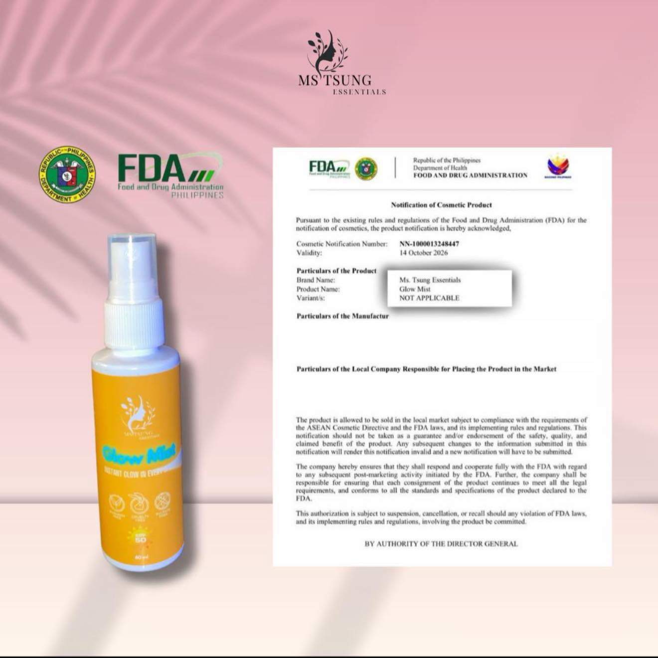 Ms Tsung Glow Mist/Sunblock Spray |