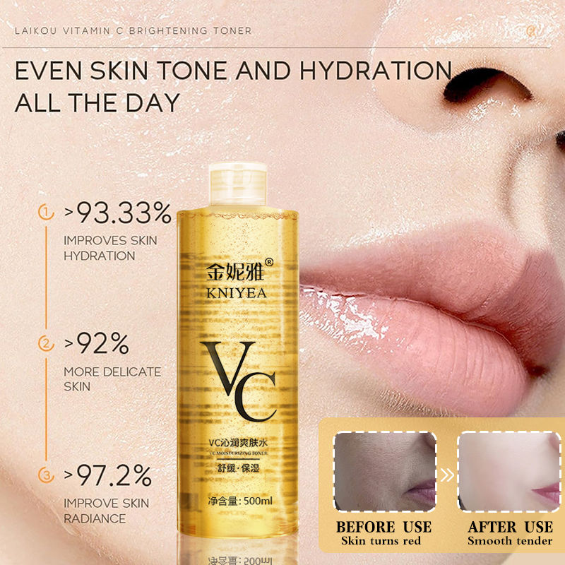 Vitamin C Toner Hydrating Moisturizing Refreshing Shrinking Pores VC Tonic Whitening Brighten 500ML