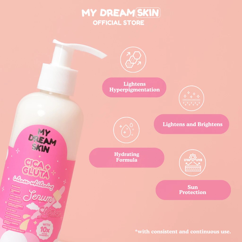 CICA + GLUTA INTENSE WHITENING LOTION | LIGHTENS | HYDRATES AND MOISTURIZES | PROMOTES HEALTHY SKIN BARRIER | SPF30 PA++++ Body Care Skin Repair Glutathione