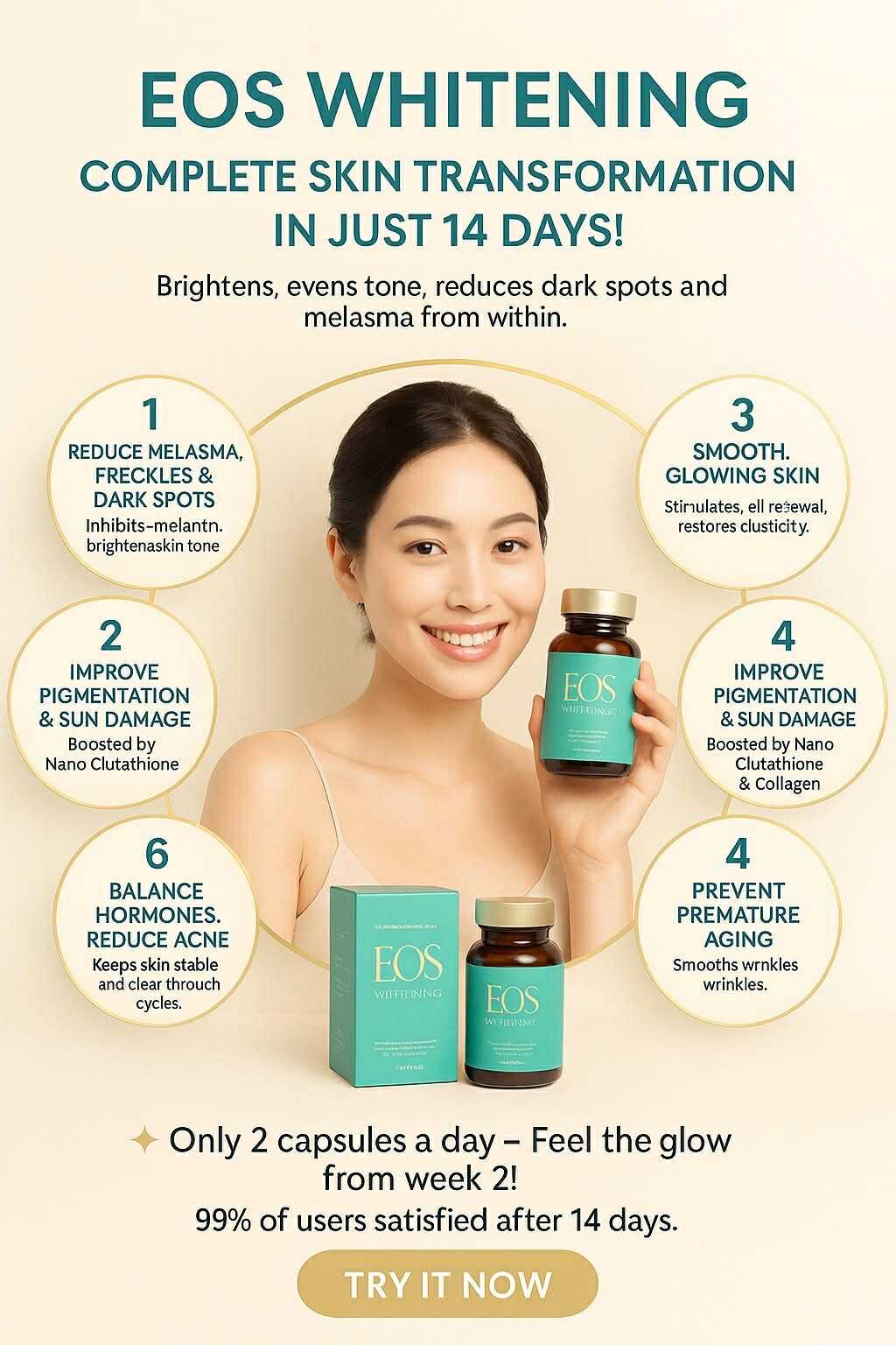 EOS Whitening Collagen Gluthathione Solution for Dark Spots & Pigmentation