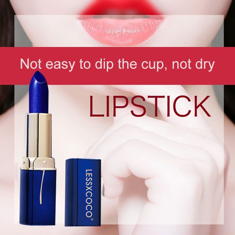 Lessxcoco 1pc Temperature Changing Lipstick Gradient Blue Rose Light Texture Non-stick Cup Color Changing Lip Balm Women Comestic Lip Makeup Blue Lipsticks