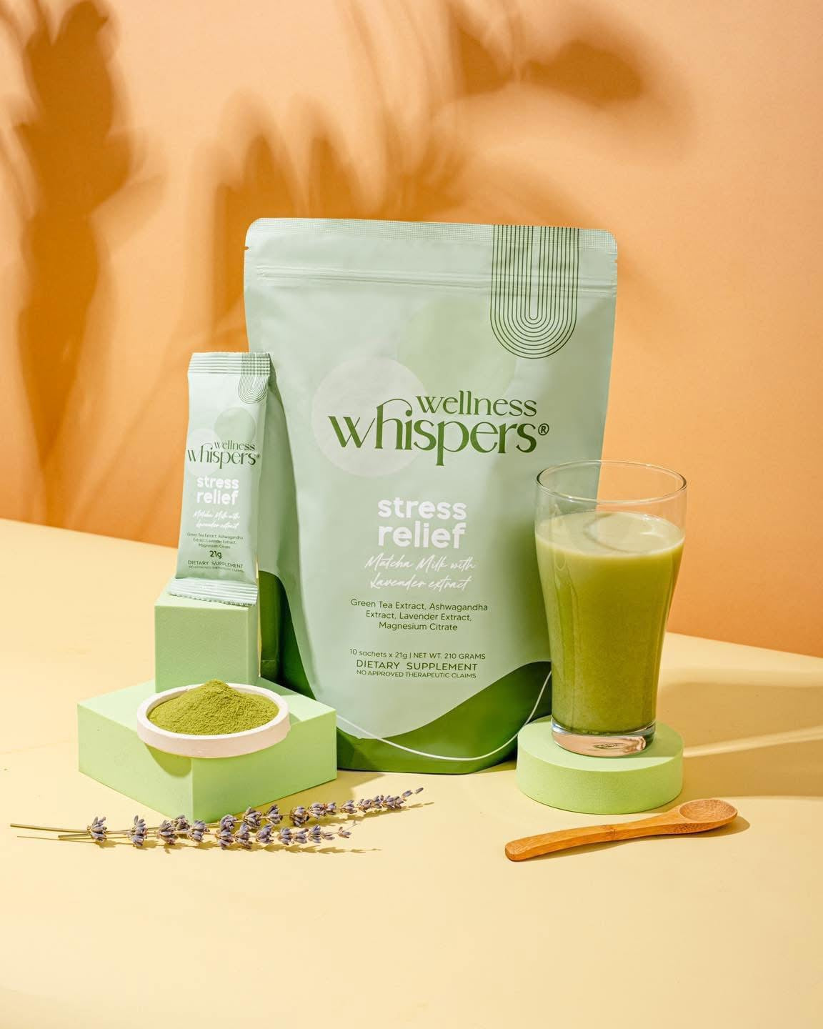 Wellness whisper Stress Relief Matcha Milk With Lavender extract