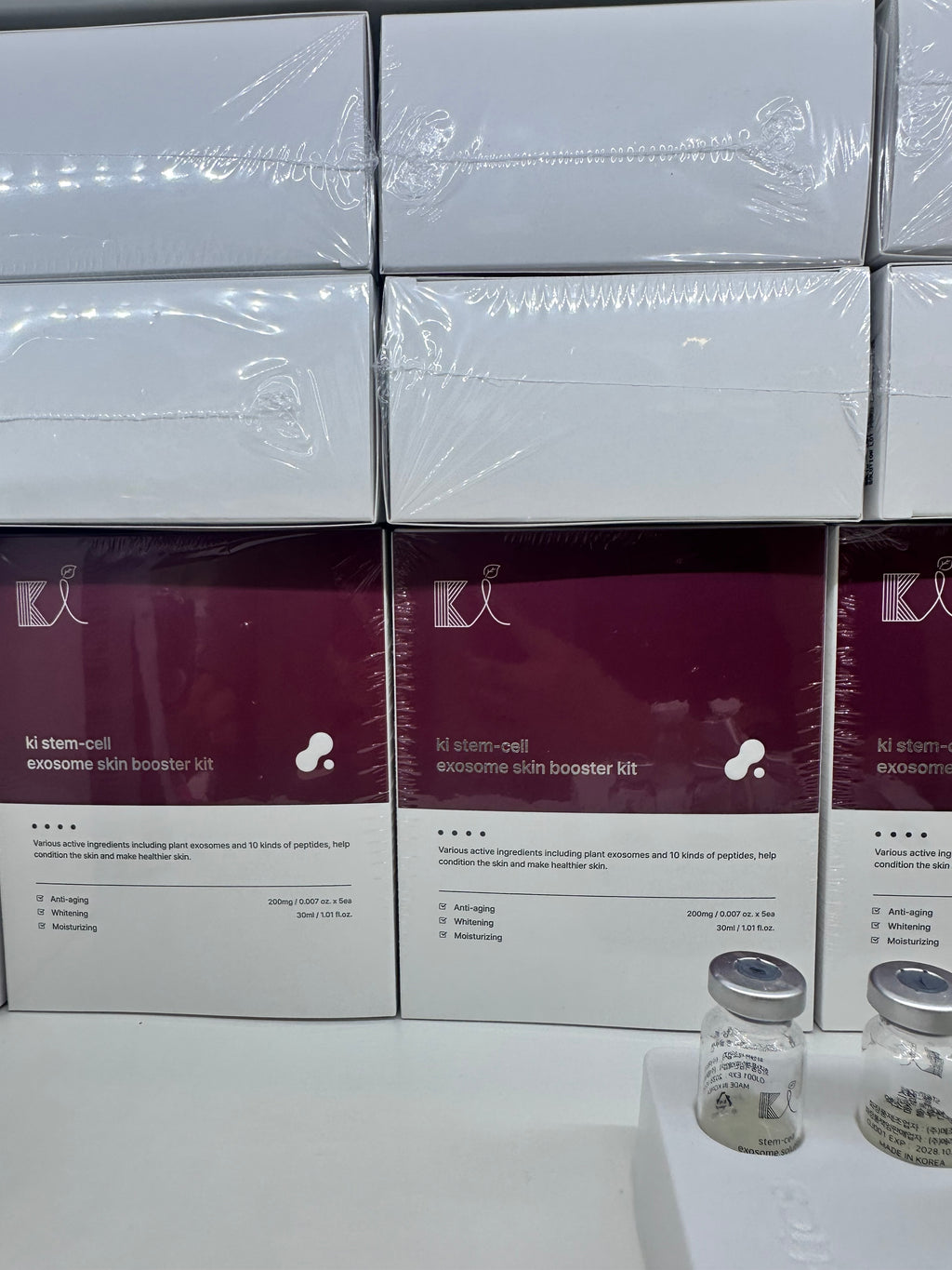 Ki Stem-Cell Exosome Skin Booster Kit Booster Ampoule| Exosome, PDRN, Peptide, Collagen | Rejuvenation, Hydration, Anti-Aging | Korean Skincare 30ml (Solutions 0.01 oz x 5 Vials/Ampoule 1.01 fl.oz)