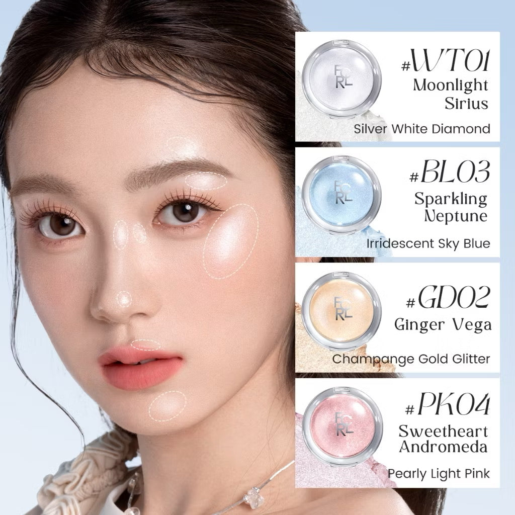 Mini Focallure Highlighter Powder Pearl Brightening Disk Natural Stereo Face Eye Contouring Boosting Glow Cosmetic Tool