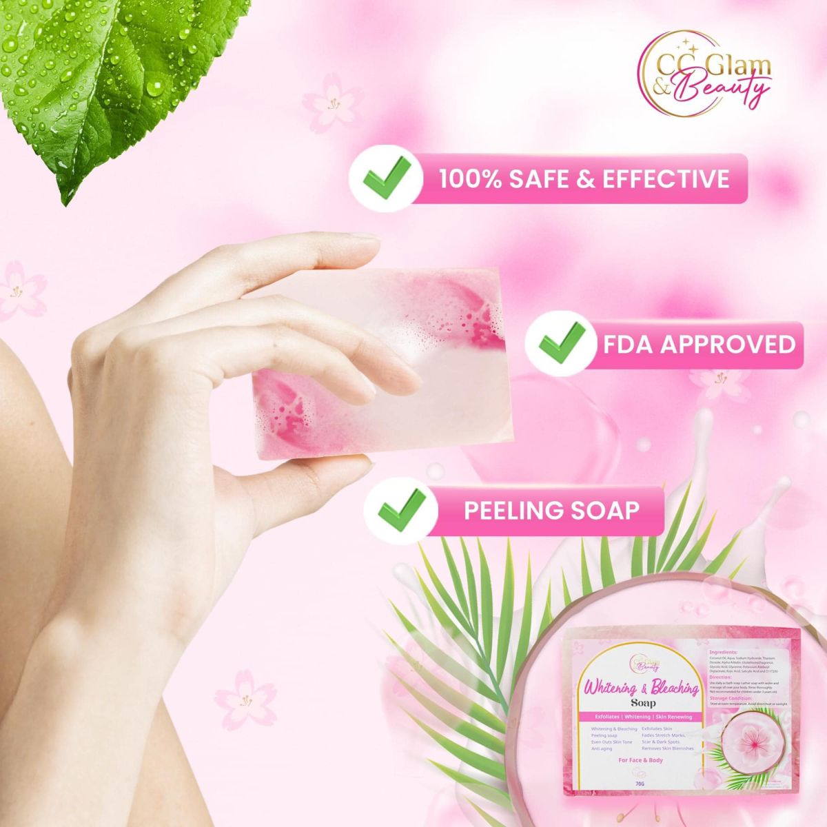 Whitening & Bleaching Soap by CC Glam Beauty 3 for 10,000 won