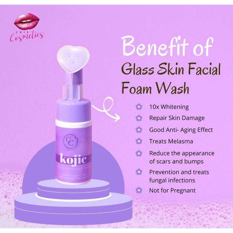 CC GLAM & BEAUTY | GLASS SKIN & KOJIC FACIAL FOAM WASH