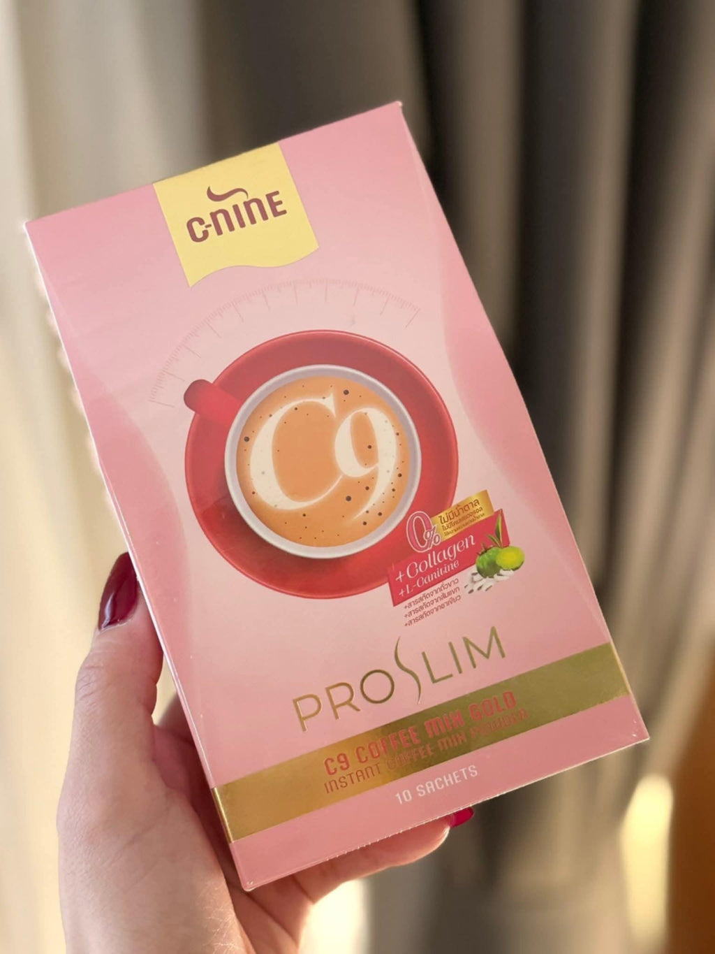 C-Nine Instant Coffee with Collagen and L Carnitine made in Thailand