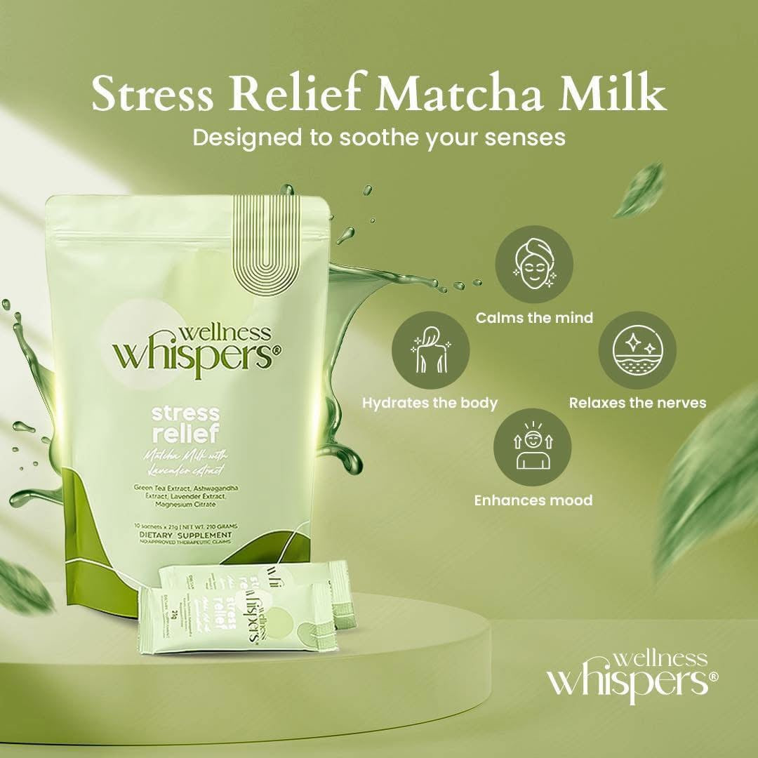 Wellness whisper Stress Relief Matcha Milk With Lavender extract