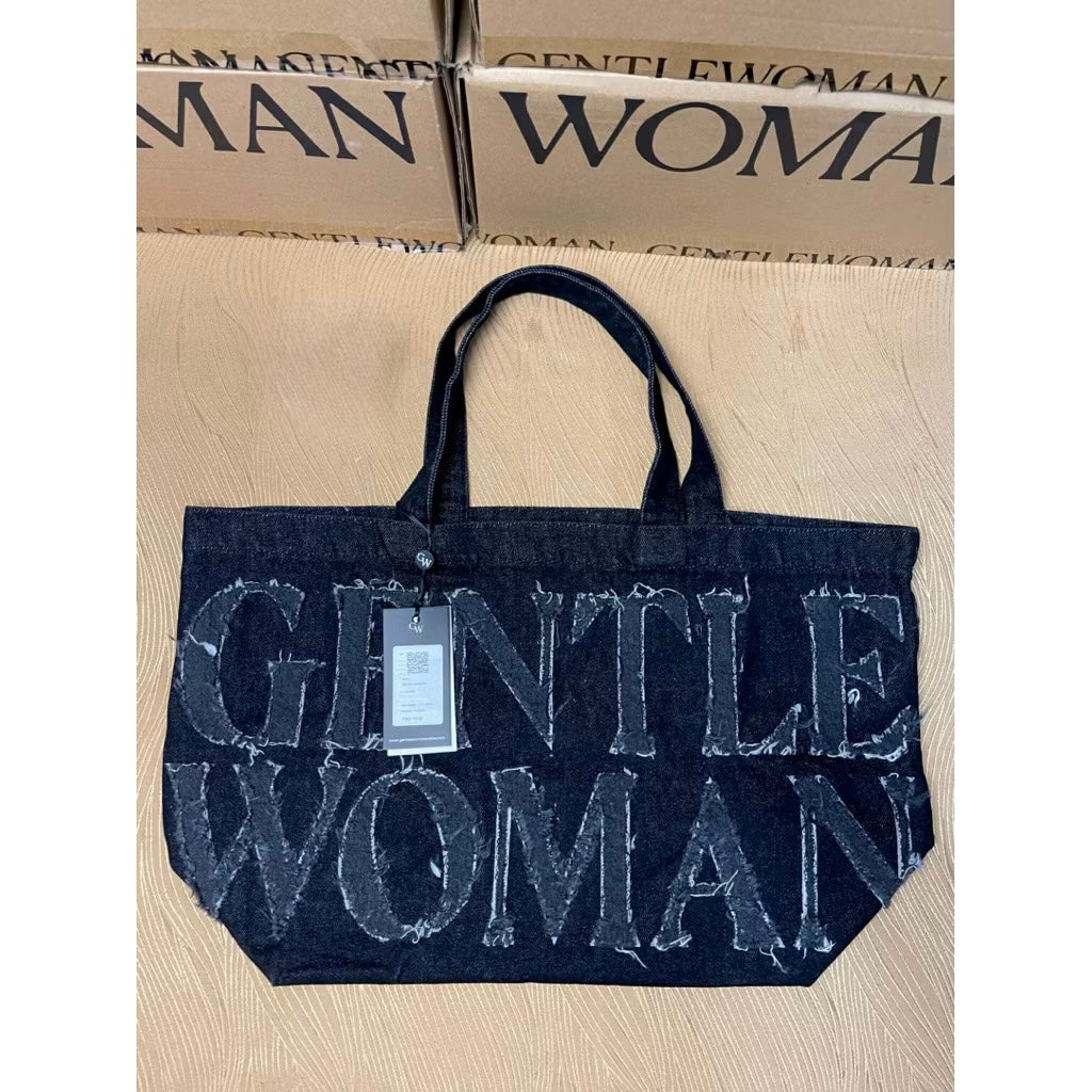 Gentlewoman denim bag 2025 new large capacity commuter tote bag