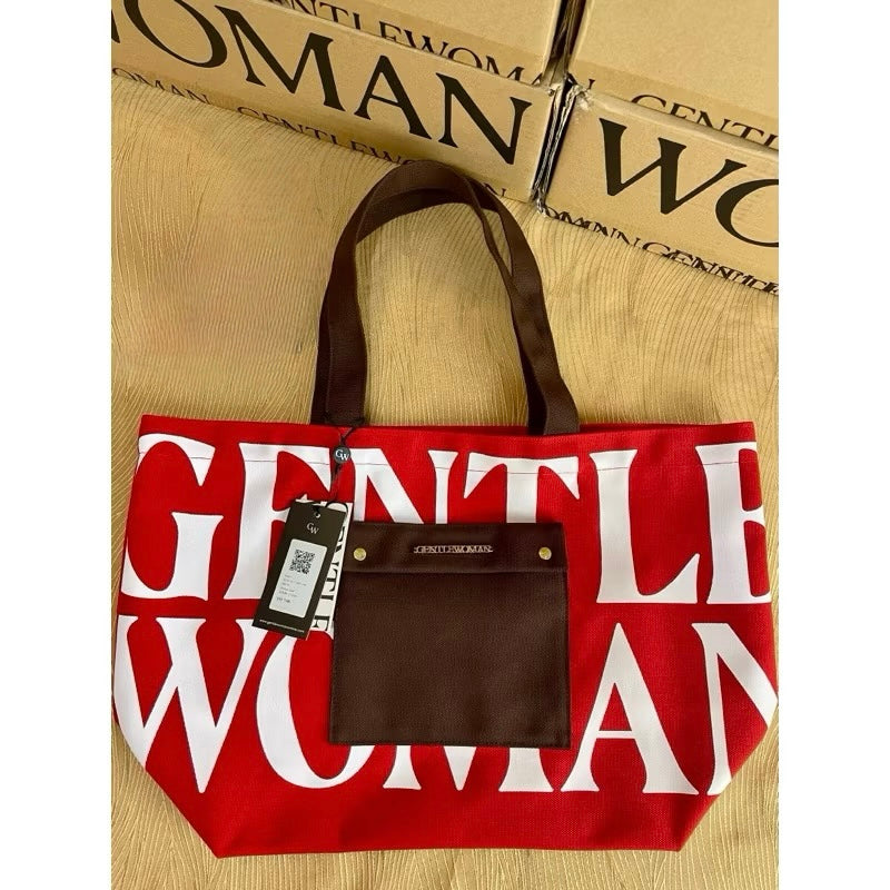 GENTLEWOMAN  Painted Wall Tote Bag from Thailand Canvas Shoulder Bag for Travel Should and Fashion Bag