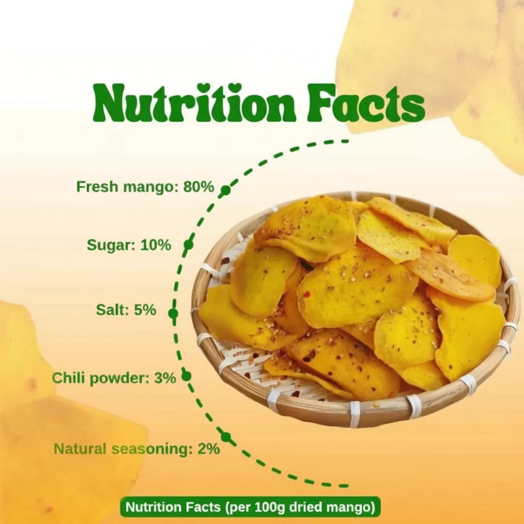 Dried Mango With Salt and Chili 3F Food – No Sugar, No Fried, Healthy Spicy Sour Snack