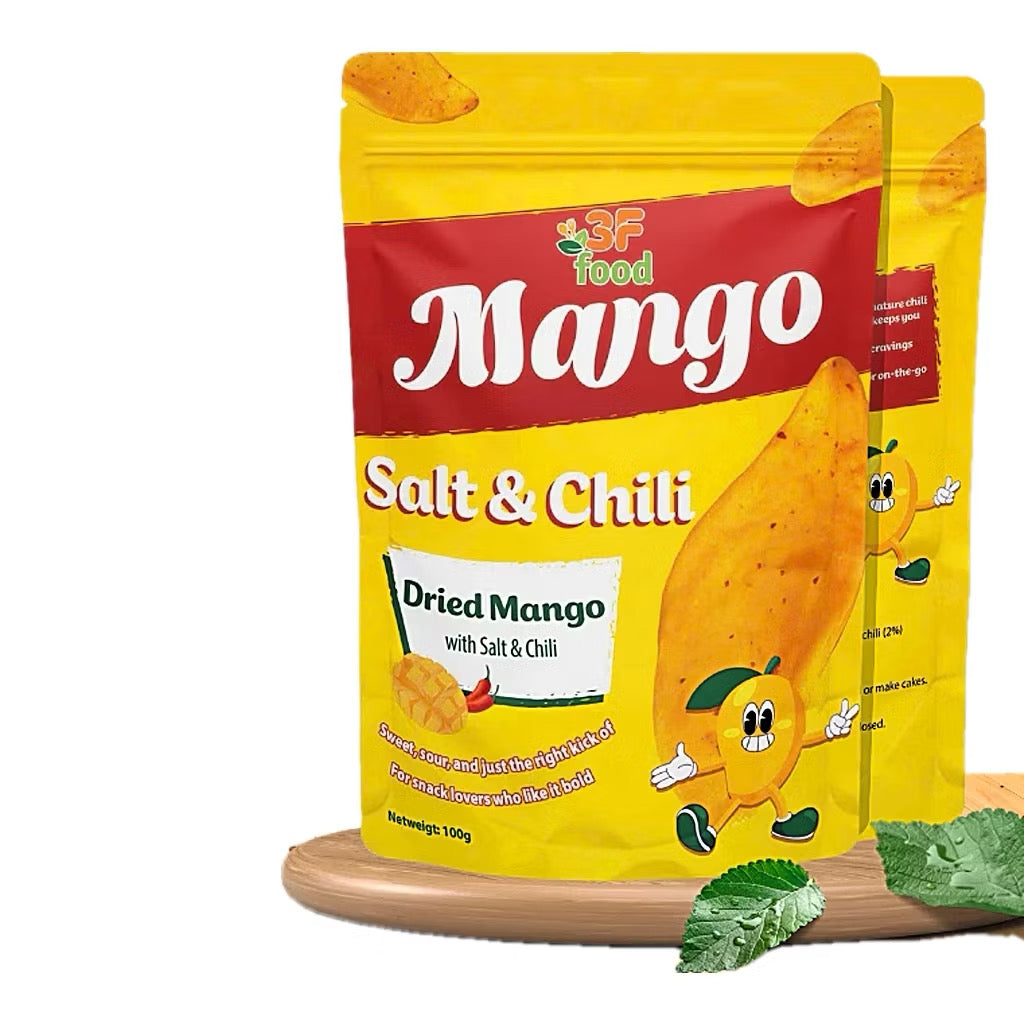 Dried Mango With Salt and Chili 3F Food – No Sugar, No Fried, Healthy Spicy Sour Snack