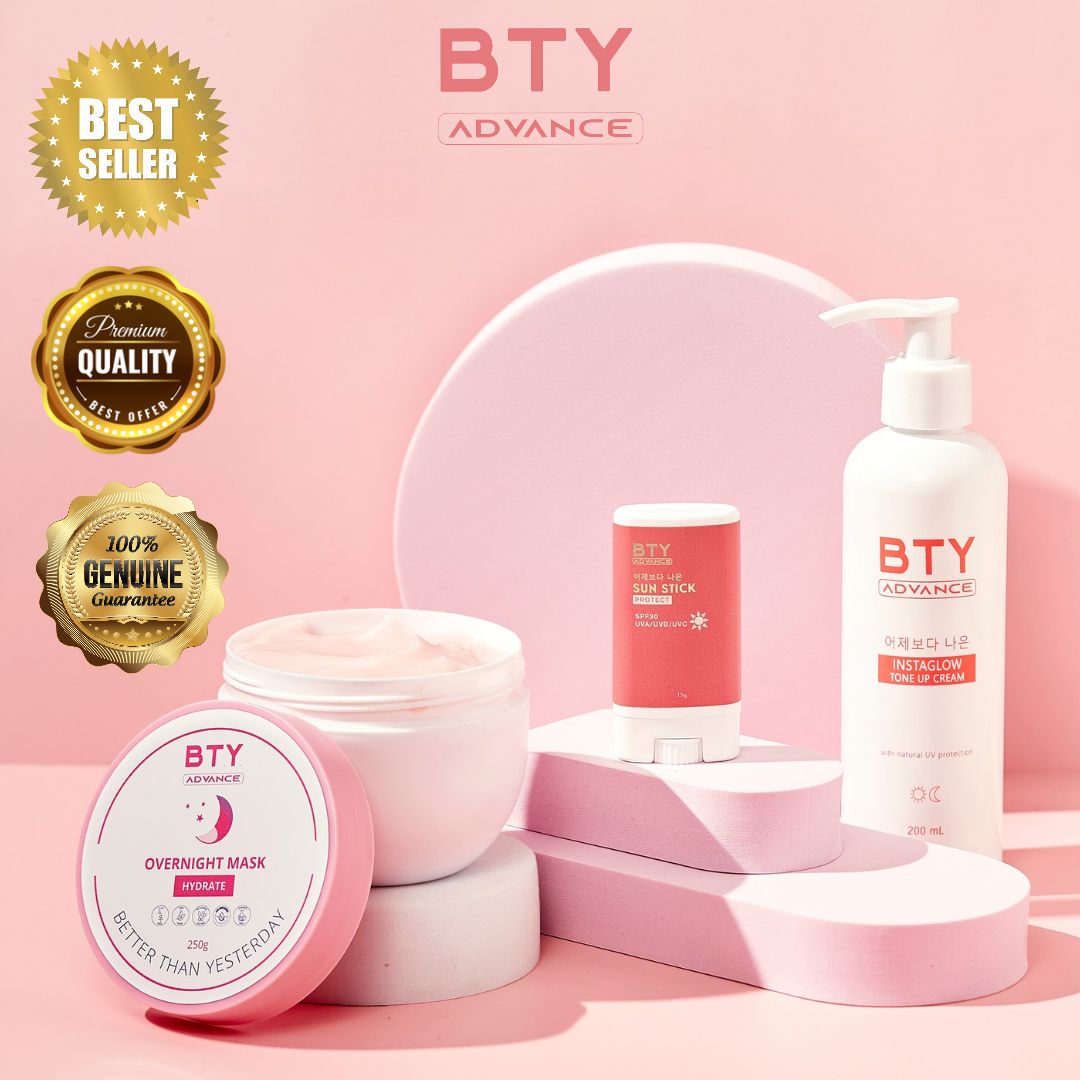 BTY ADVANCE EVENING GLOW SET - Instaglow, Overnight Mask, Bright and Light