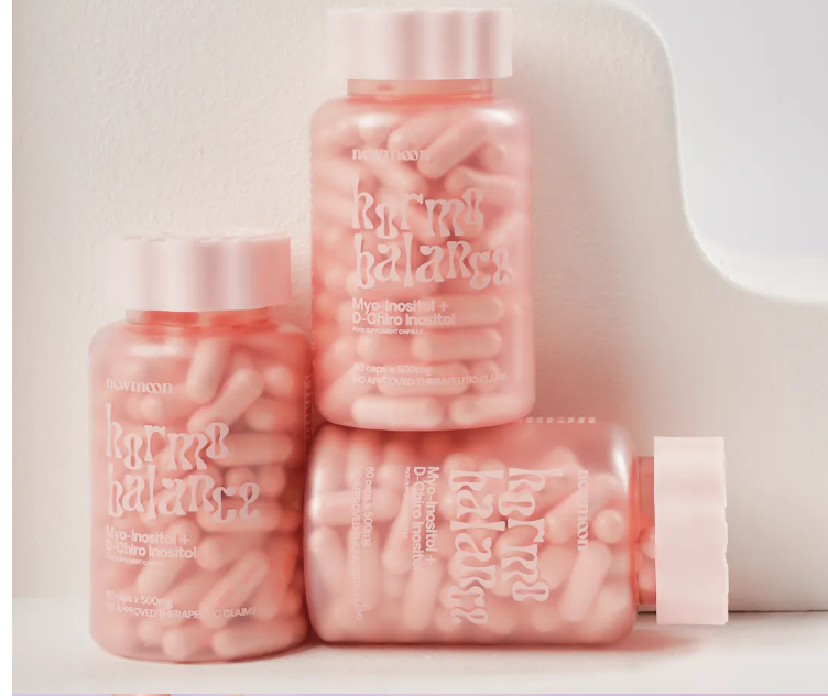 NEW MOON 60 capsule Hormo Balance Myo-Inositol & D-Chiro-Inositol 500mg with N-Acetyl Cysteine,   FDA Approved