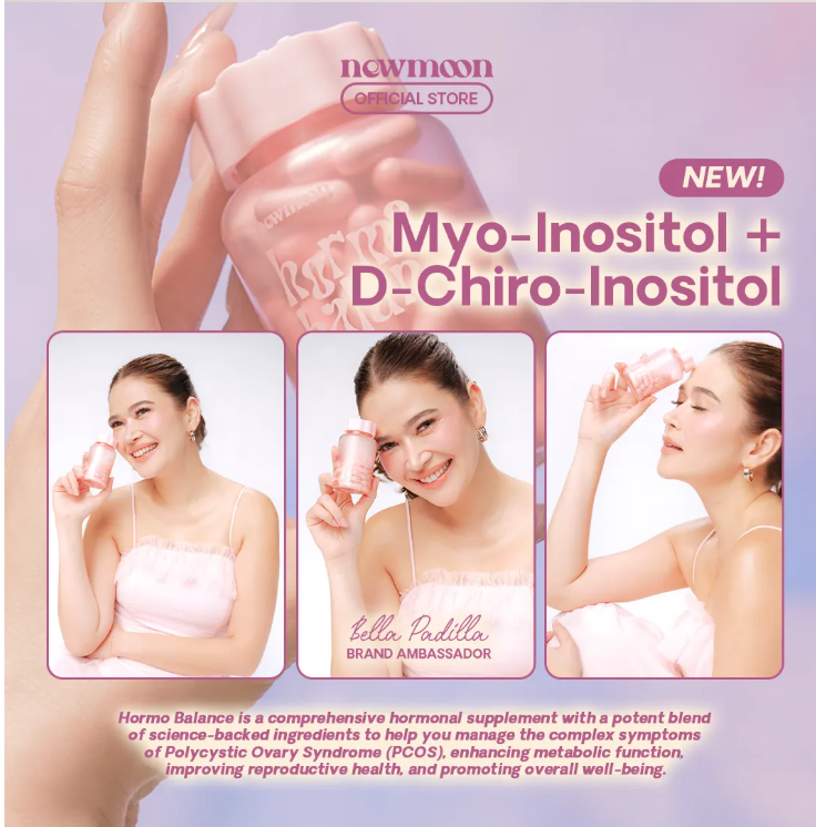 NEW MOON 60 capsule Hormo Balance Myo-Inositol & D-Chiro-Inositol 500mg with N-Acetyl Cysteine,   FDA Approved