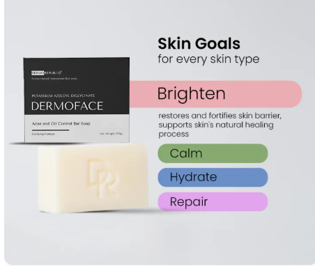 DERMOFACE Potassium Azeloyl Diglycinate Clarifying Oil Control for Acne prone Face Bar Soap – 135g