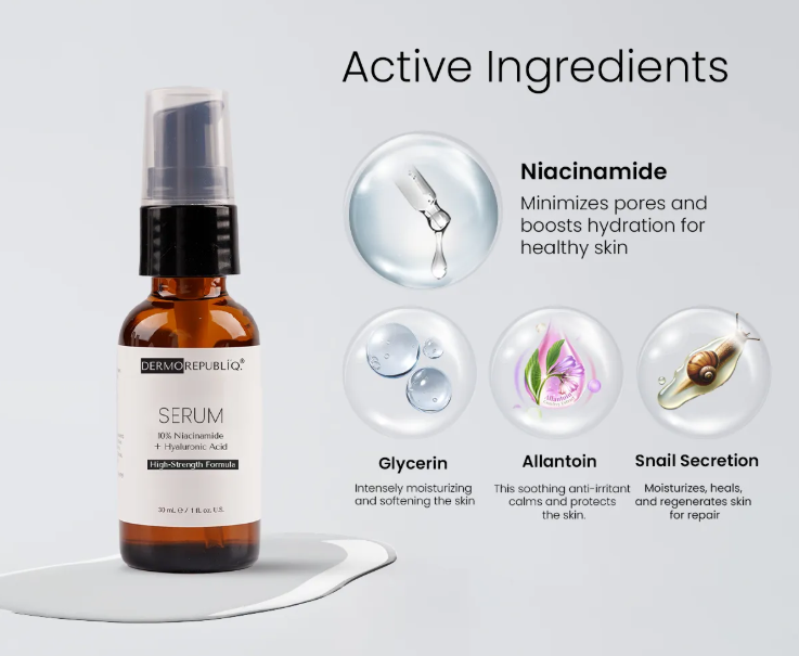 Dermorepubliq 10% Niacinamide + Hyaluronic High-Strength Formula Serum