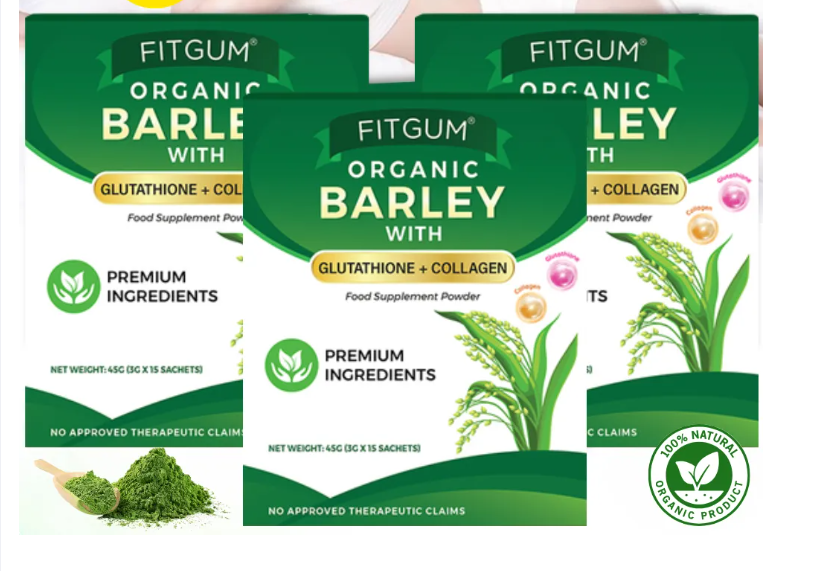 FITGUM Organic Barley Powder Original for detoxification, moistening intestines, burning fat, purifying liver, lowering cholesterol, beautiful skin, healthy slimming drink