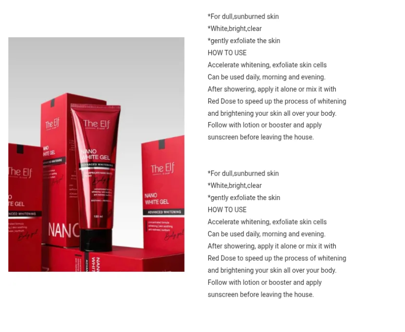 Elf Nano White Gel Advanced Whitening Accelerate Whitening Lotion