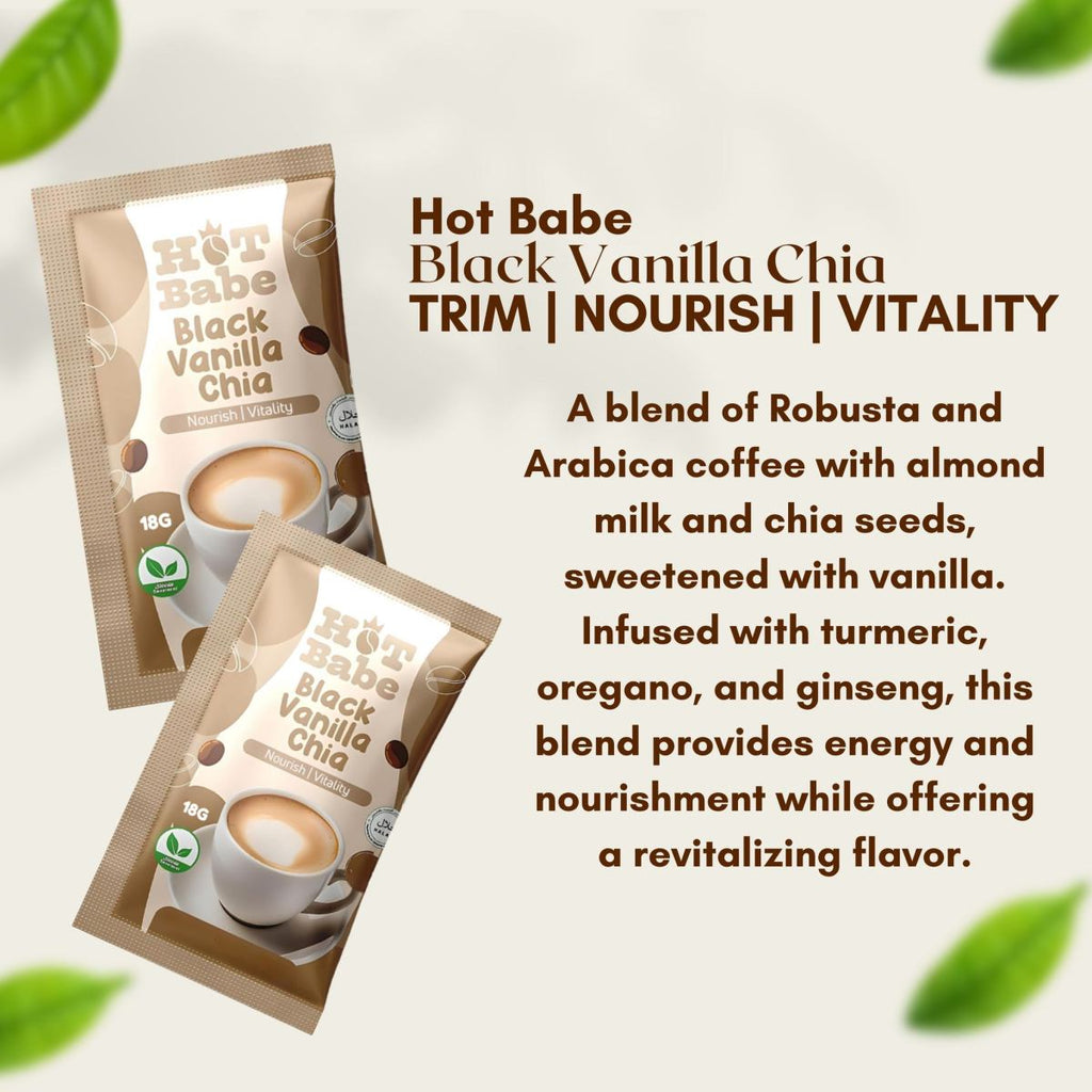 HOT BABE Black Macchiato Barako Vanilla Chia Slimming Weight Loss Coffee Kiray Celis