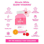 Miracle White Advanced Whitening Glutathione 2,030mg Gluta+, Collagen, Sakura Flower, Vit C