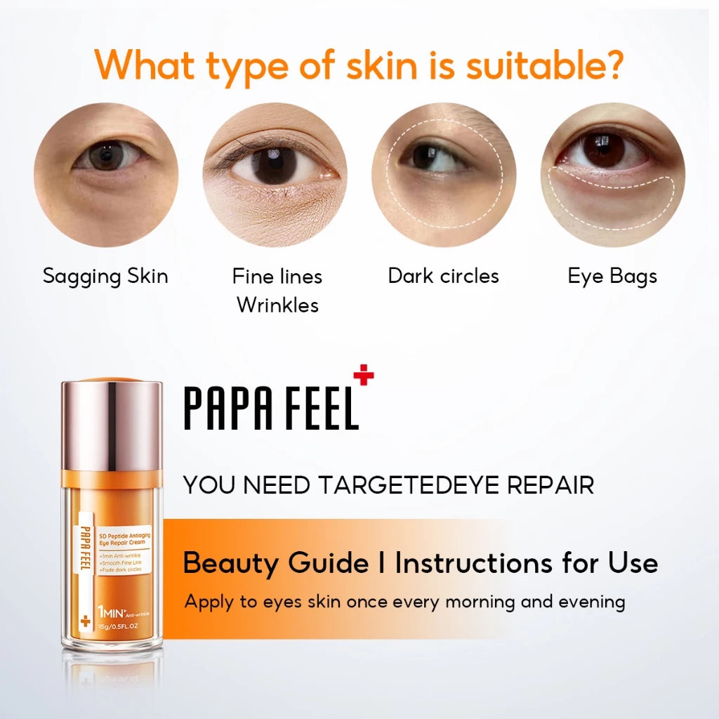 PAPA FEEL  Eye Cream 15g eyebag remover | dark circles | anti aging | 5D PEPTIDE eye balm eye care