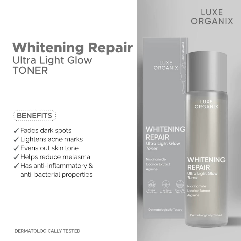 Luxe Organix Whitening Repair Essence Toner Niacinamide Licorice Extract 150ml