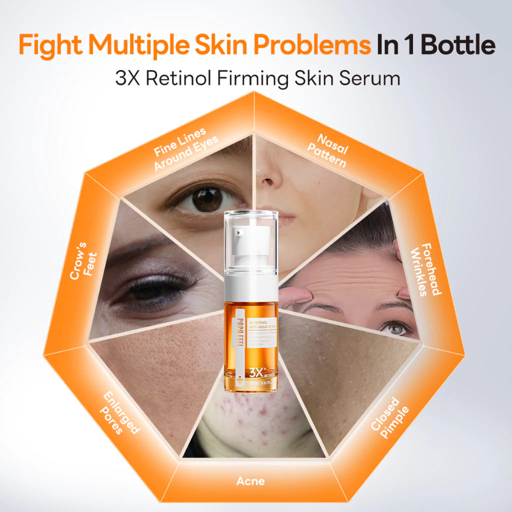 PAPA FEEL Retinol Serum Anti Aging Serum melasma remover 20ml | Anti Wrinkle | Wrinkles Removal On Face | 3X Retinol Essence |