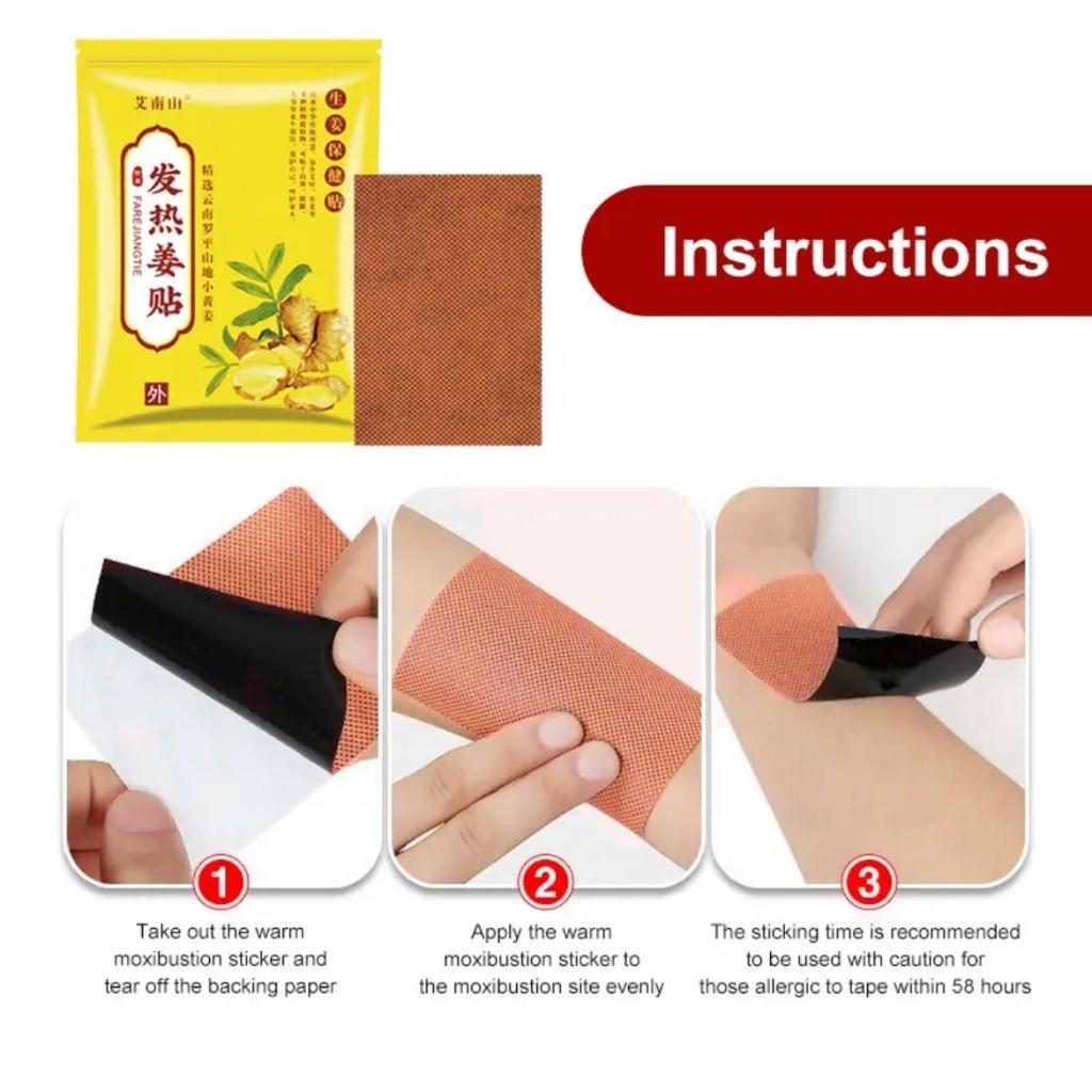 100Pcs/pack Herbal Ginger Patch Promote Blood Circulation and Knee Neck Back Pain