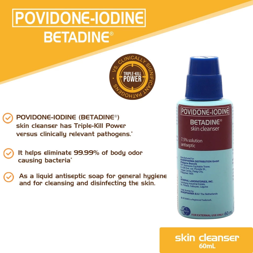 Betadine Povidone-Iodine Skin Cleanser 60mL