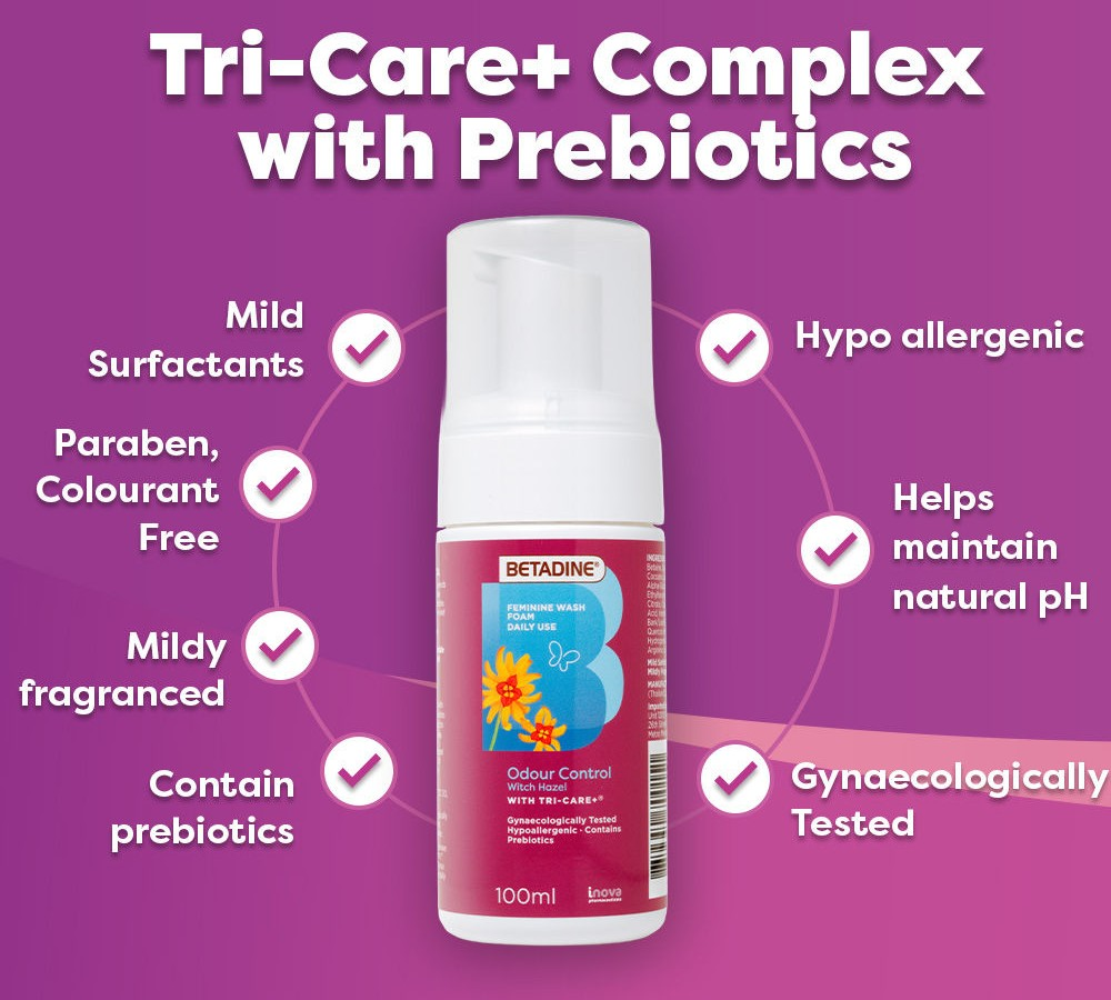 BETADINE Fem Wash Foam Odour Control Witch Hazel 100mL
