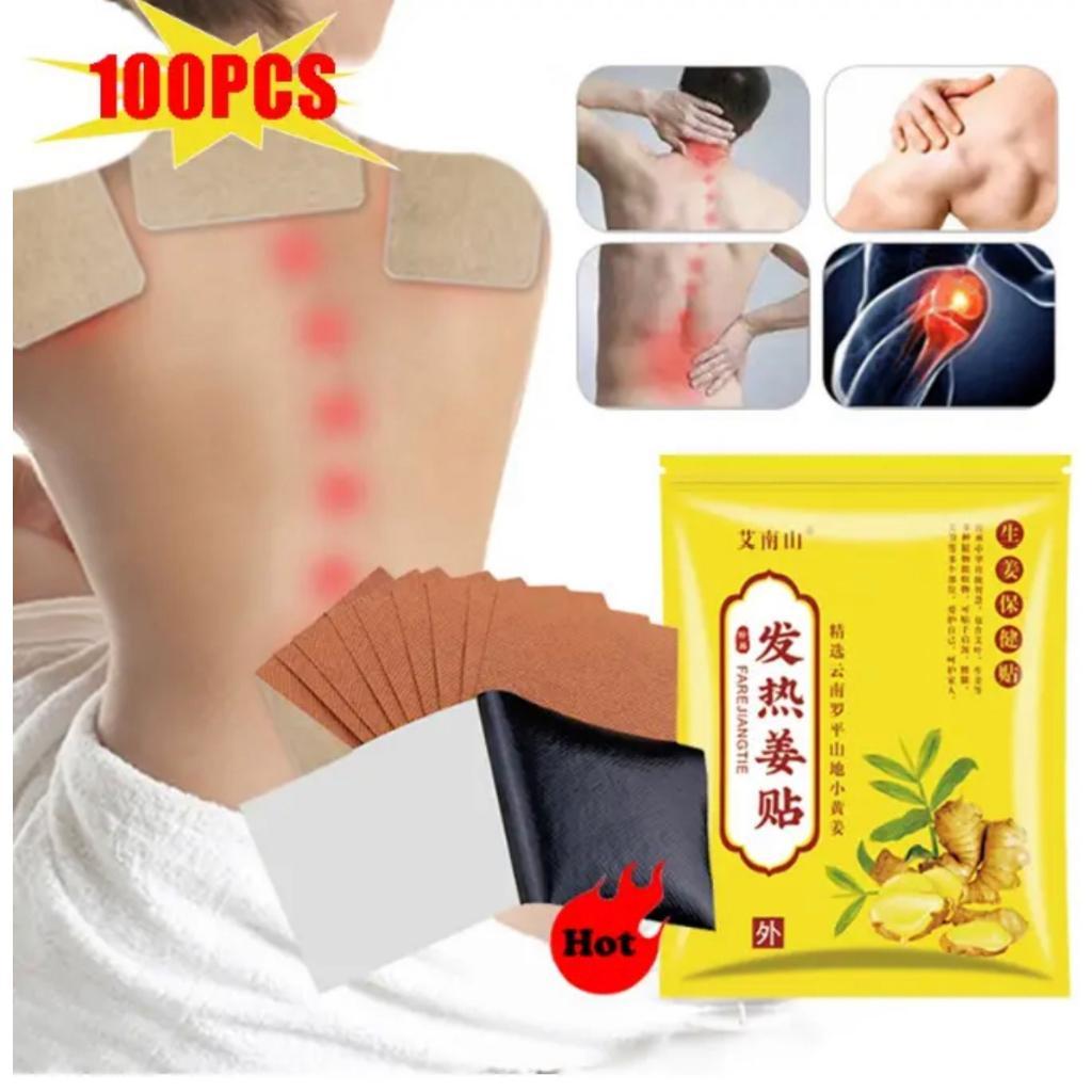 100Pcs/pack Herbal Ginger Patch Promote Blood Circulation and Knee Neck Back Pain