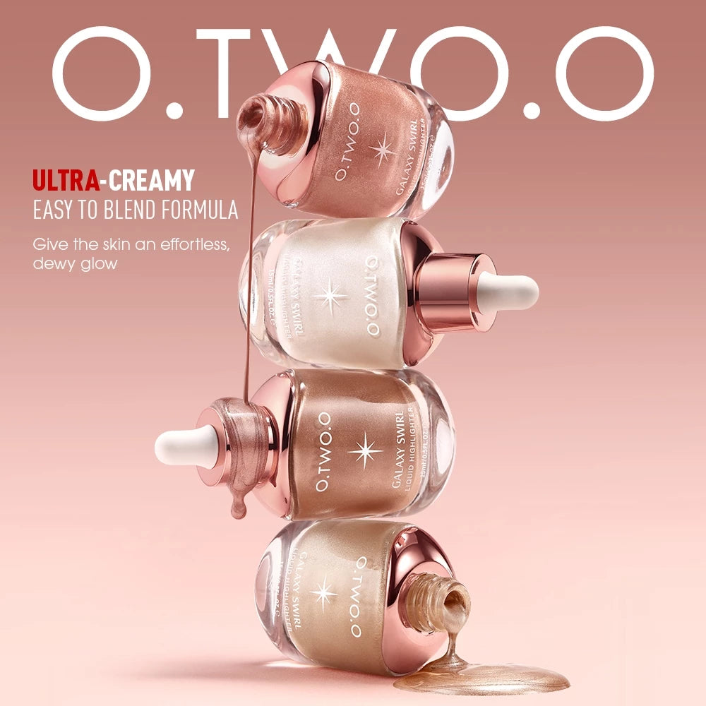 O.TWO.O Liquid Highlighter Haute Galaxy Silky Blends Seamlessly Glow Skin Long lasting Face&Body