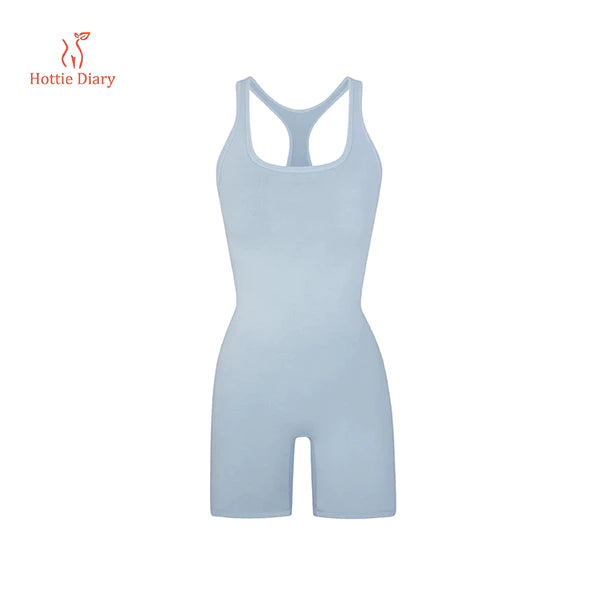 Women’s Seamless Bodysuit Open Back Jumpsuit Fitness Wear For Summer