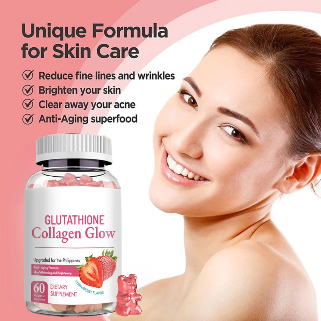 Glutathione Collagen Glow Gluta gummies Anti-Aging Whitening Skin Vitamins Gummies |
