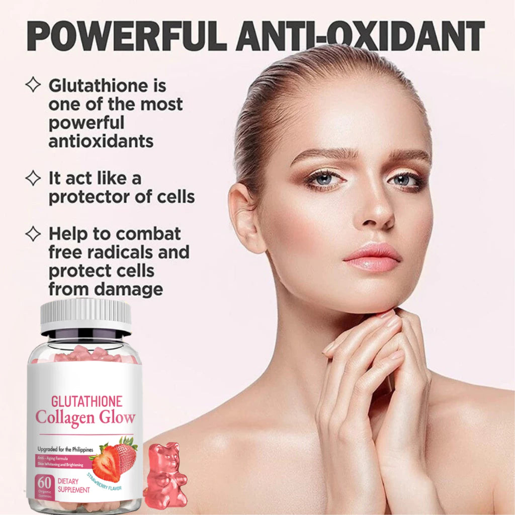 Glutathione Collagen Glow Gluta gummies Anti-Aging Whitening Skin Vitamins Gummies |