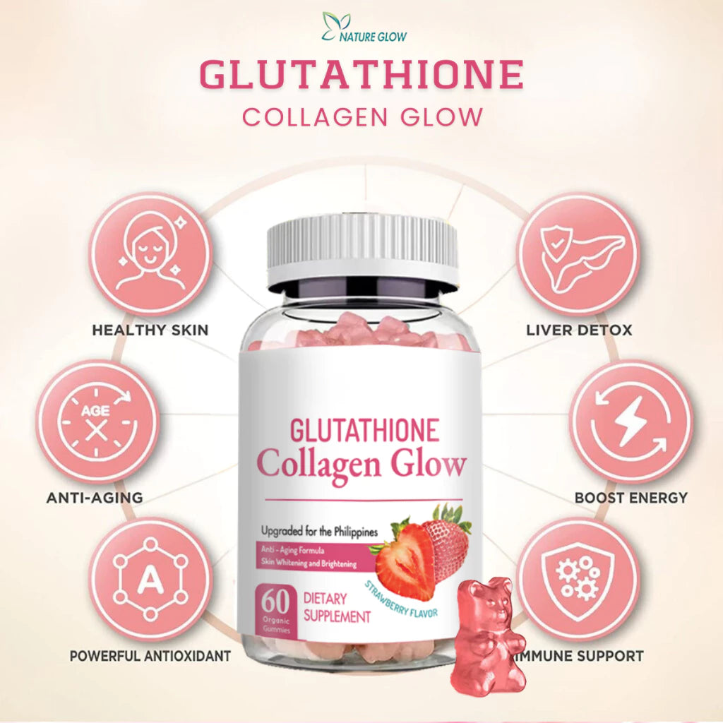 Glutathione Collagen Glow Gluta gummies Anti-Aging Whitening Skin Vitamins Gummies |