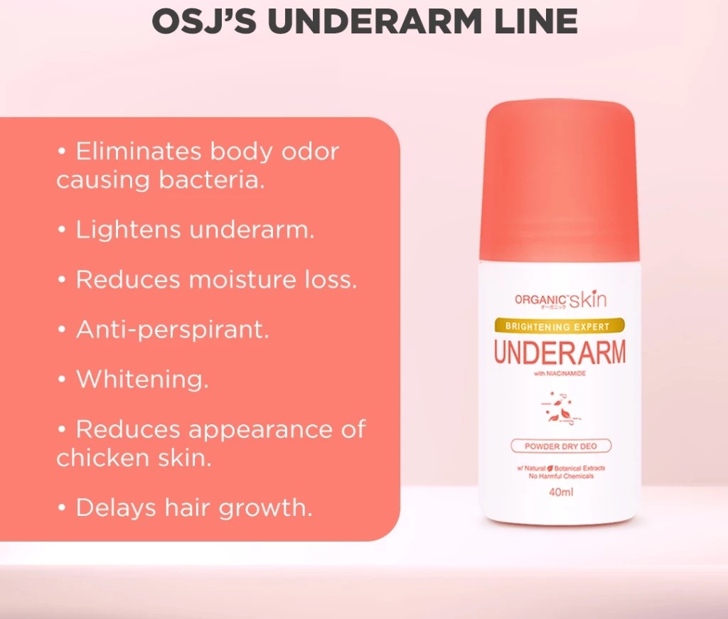 Organic Skin Japan Underarm Whitening Set Powder Dry Deo 40ml & 50g Soap