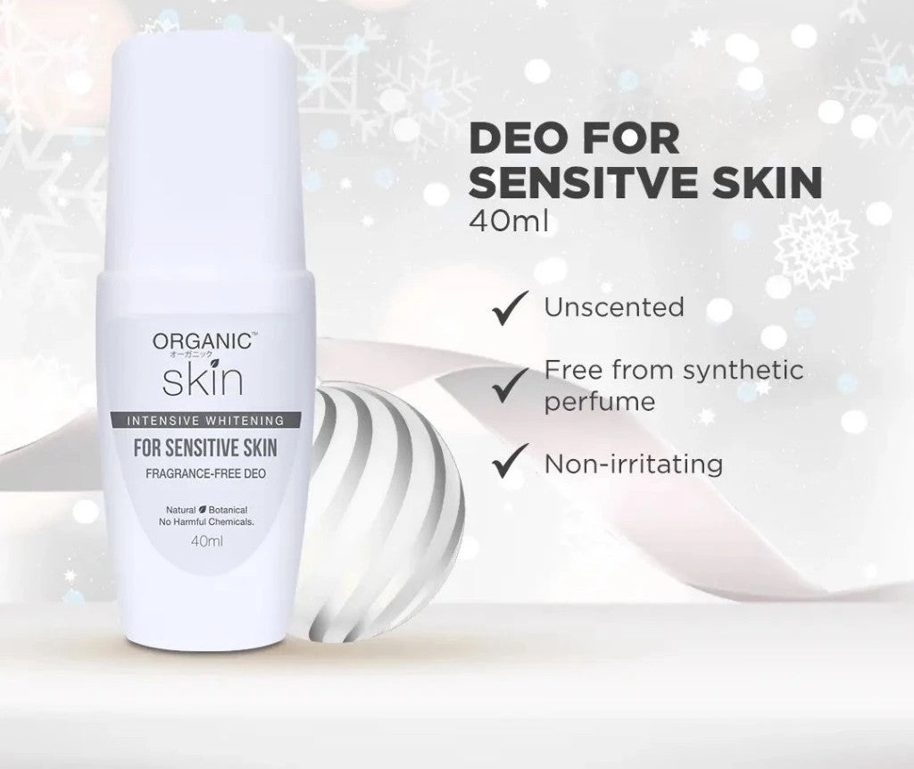 Organic Skin Japan Unscented Intensive Whitening Underarm Deodorant Deo Roll on for Sensitive Skin